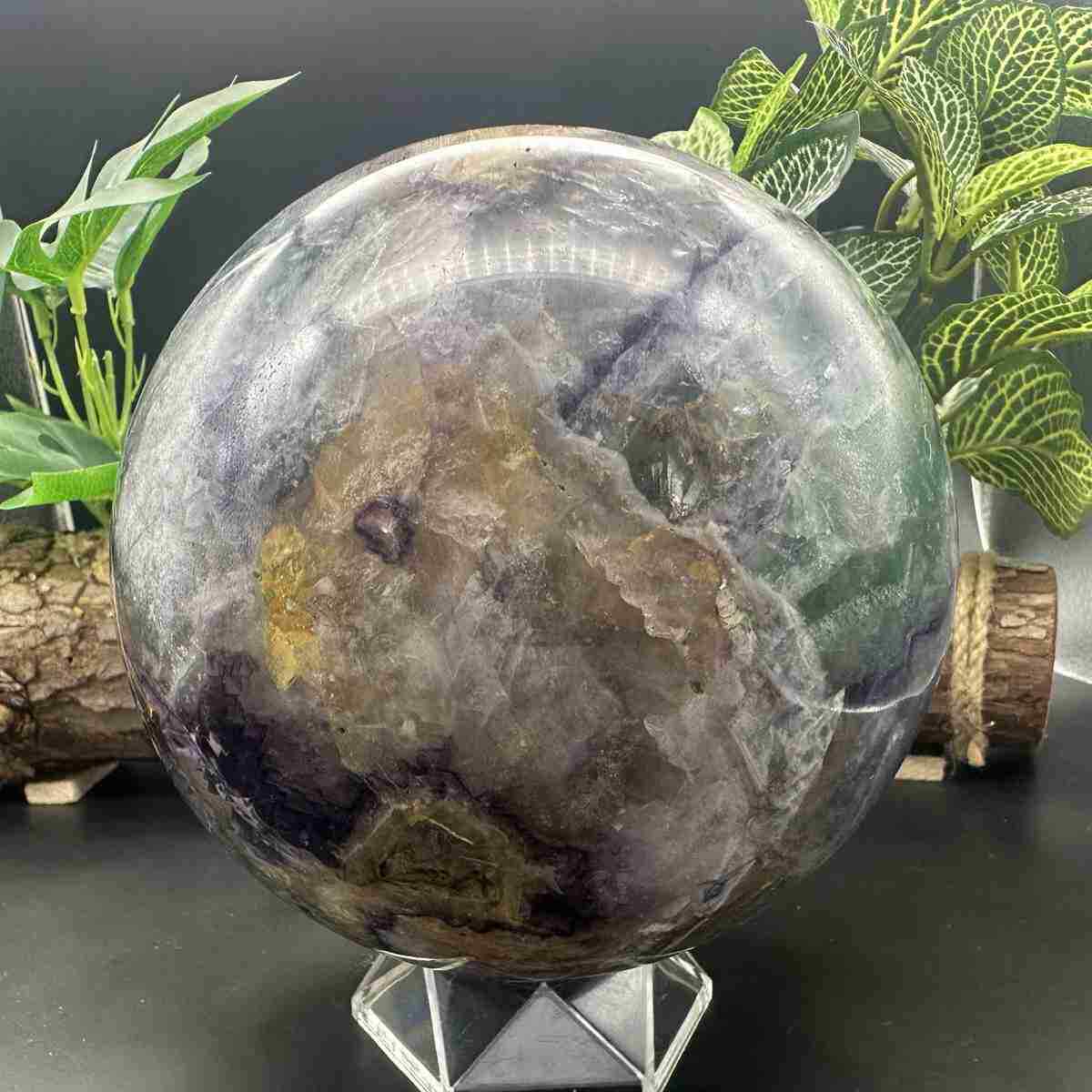 4730g Natural Fluorite Quartz Sphere Crystal Energy Ball Reiki Healing Gem