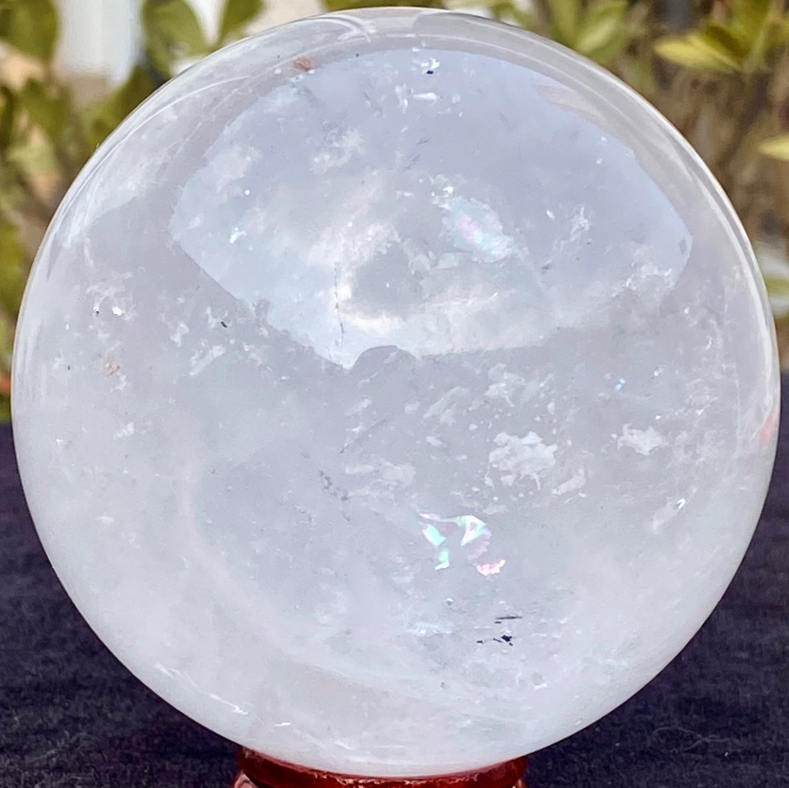 1.15LB Natural white crystal transparent quartz crystal ball repair