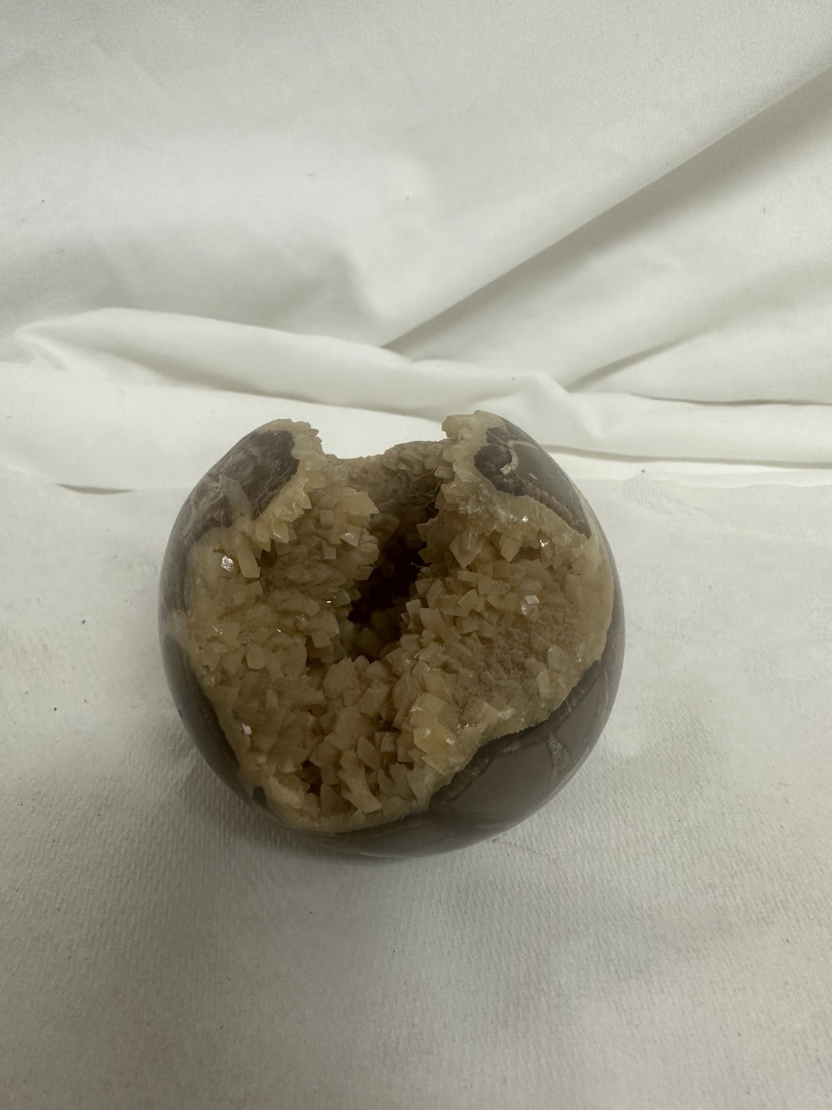 Septarian Dragon Stone Sphere Geode Calcite Druzy Crystal Ball Polished Sphere