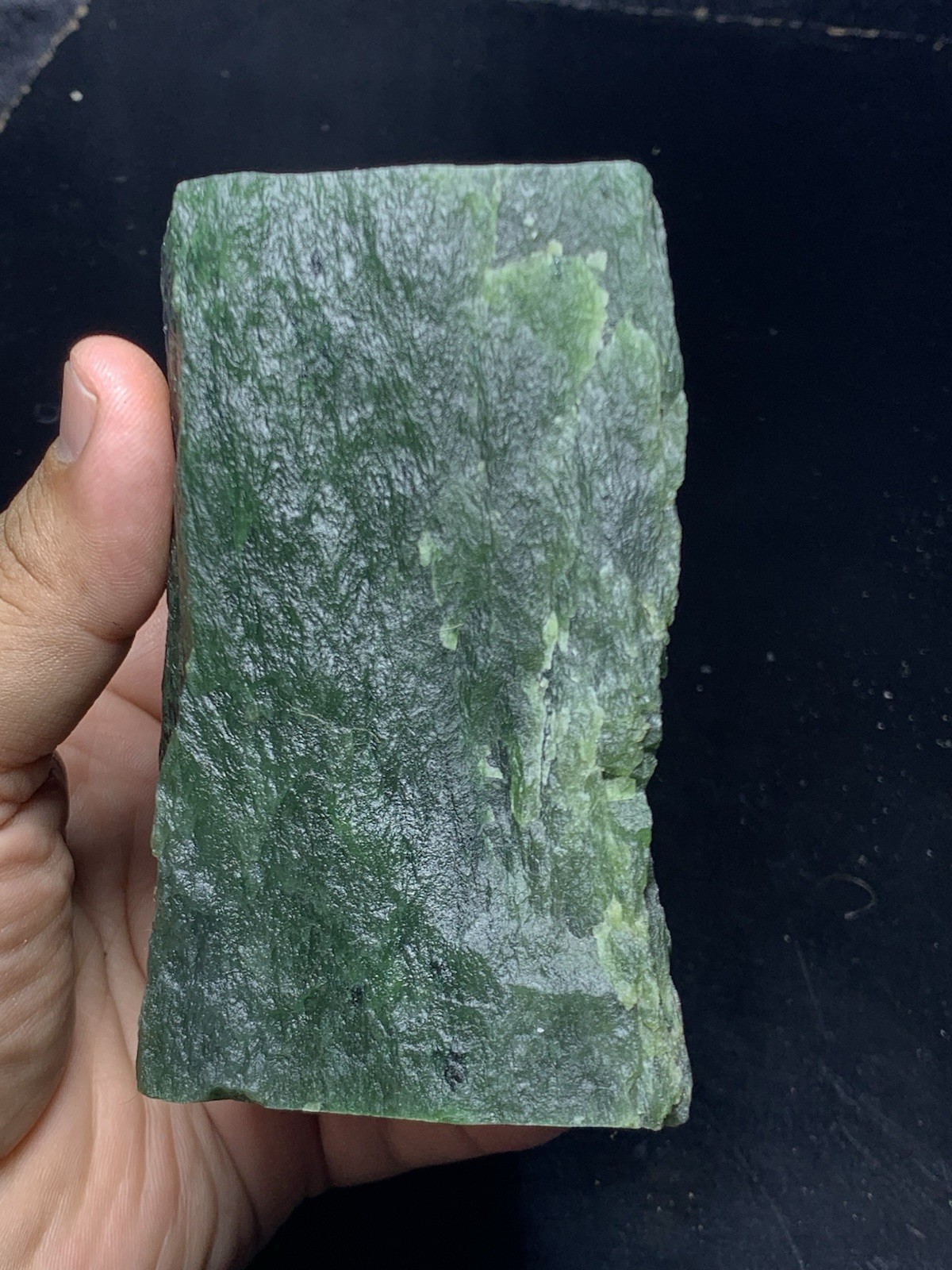 Top Quality Nephrite Jade Rough Stone 1.024kg 4x4x2″ Raw Green Mineral Specimen