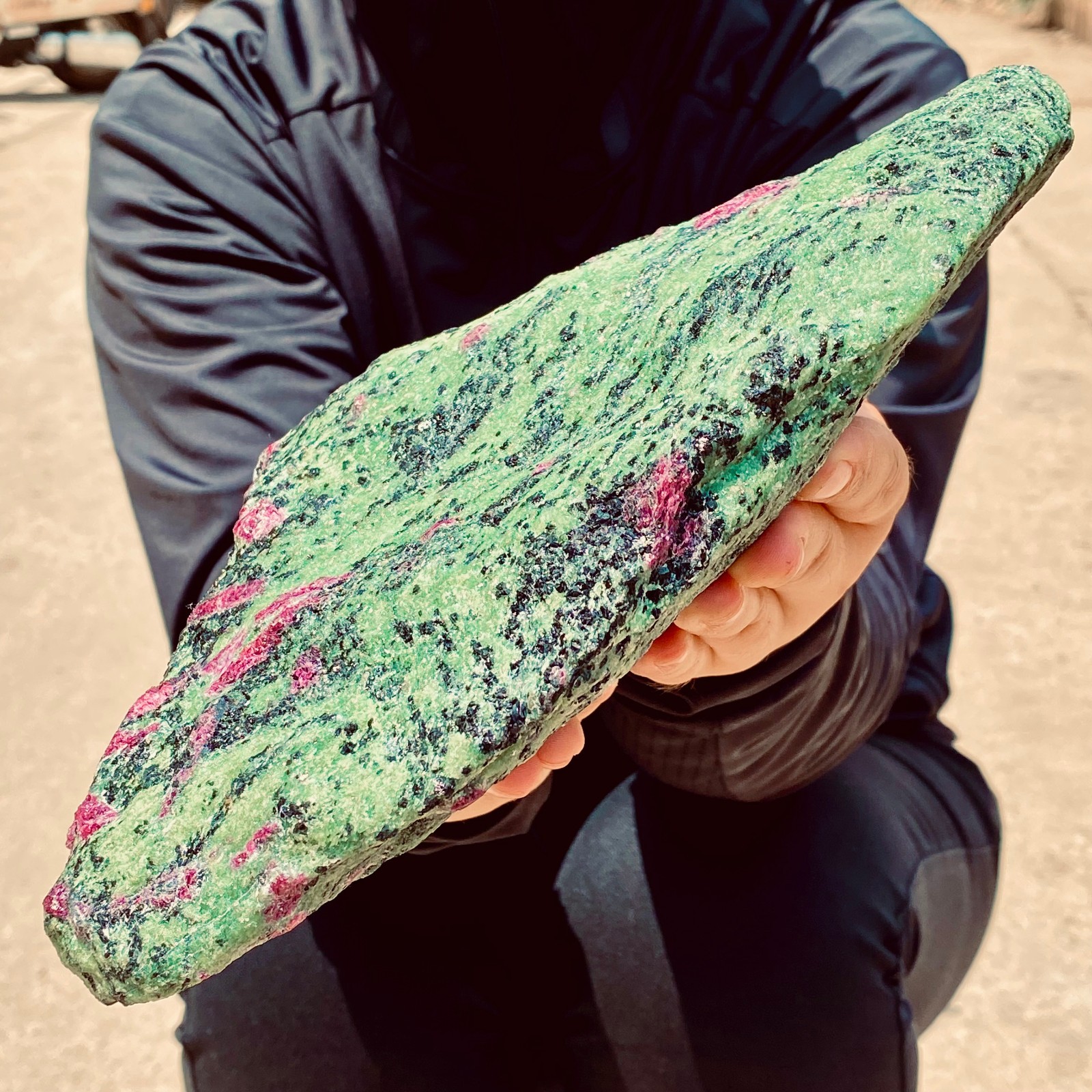 6.72LB Natural red and green treasure Quartz Crystal Rough Gemstone Specimen