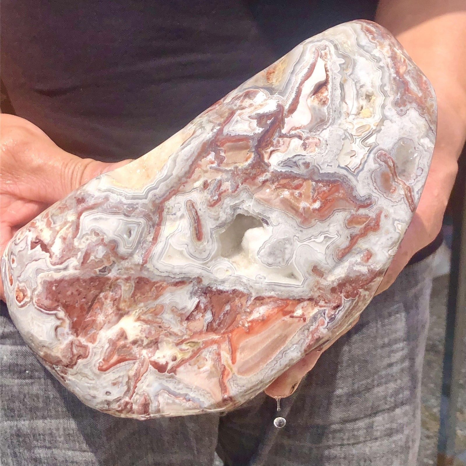 5.76lb Natural Crazy agate stone quartz crystal cluster mineral samples