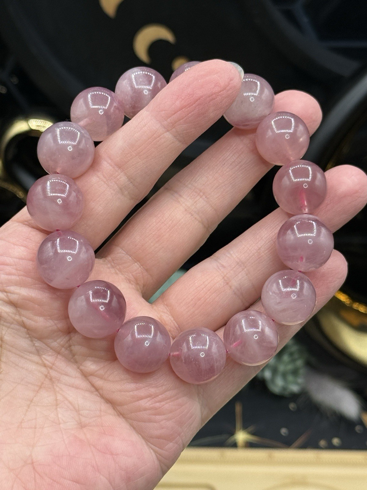 Natural HQ Madagascar Star Rose Quartz 15mm Beaded Bracelets Free shipping
