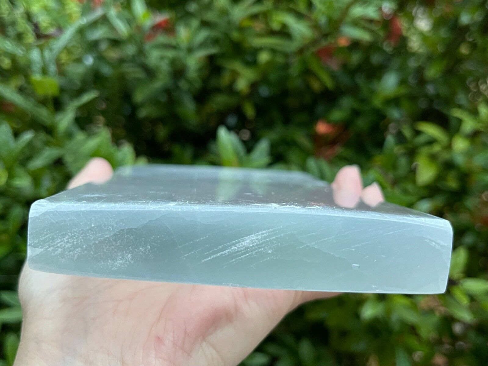 Large Selenite Charging Plate -8×4 Inch Polished Selenite Slab, Selenite Tile