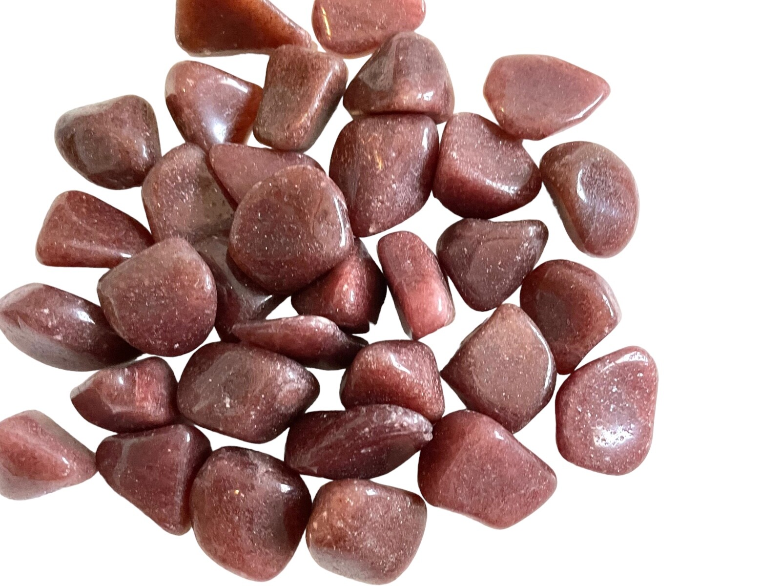 3X Raspberry Aventurine Tumbled Stones 25-30mm Healing Crystal Sacral Chakra Sex