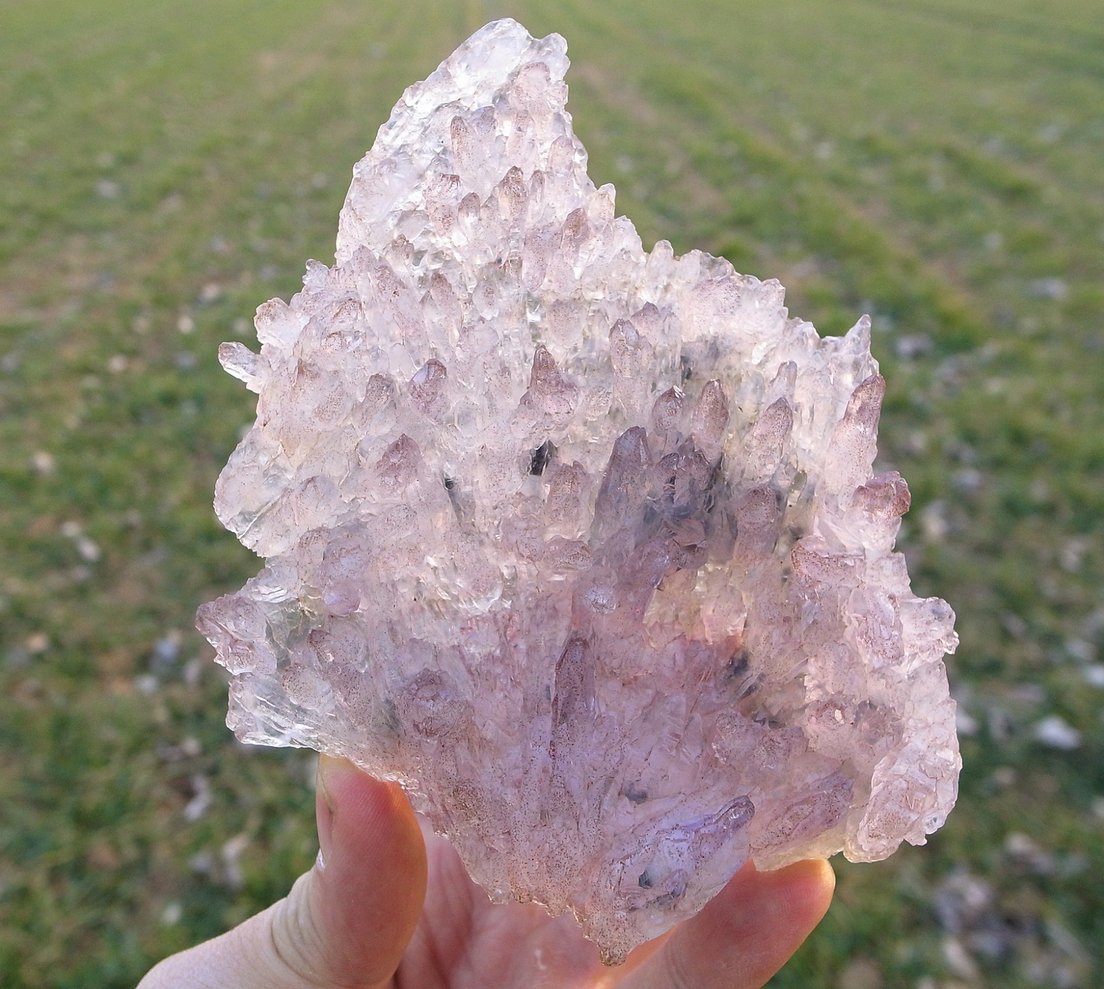 Purple-Lavender Center AMETHYST FLOWERS w/Crystal ClearTips Brazil for sale
