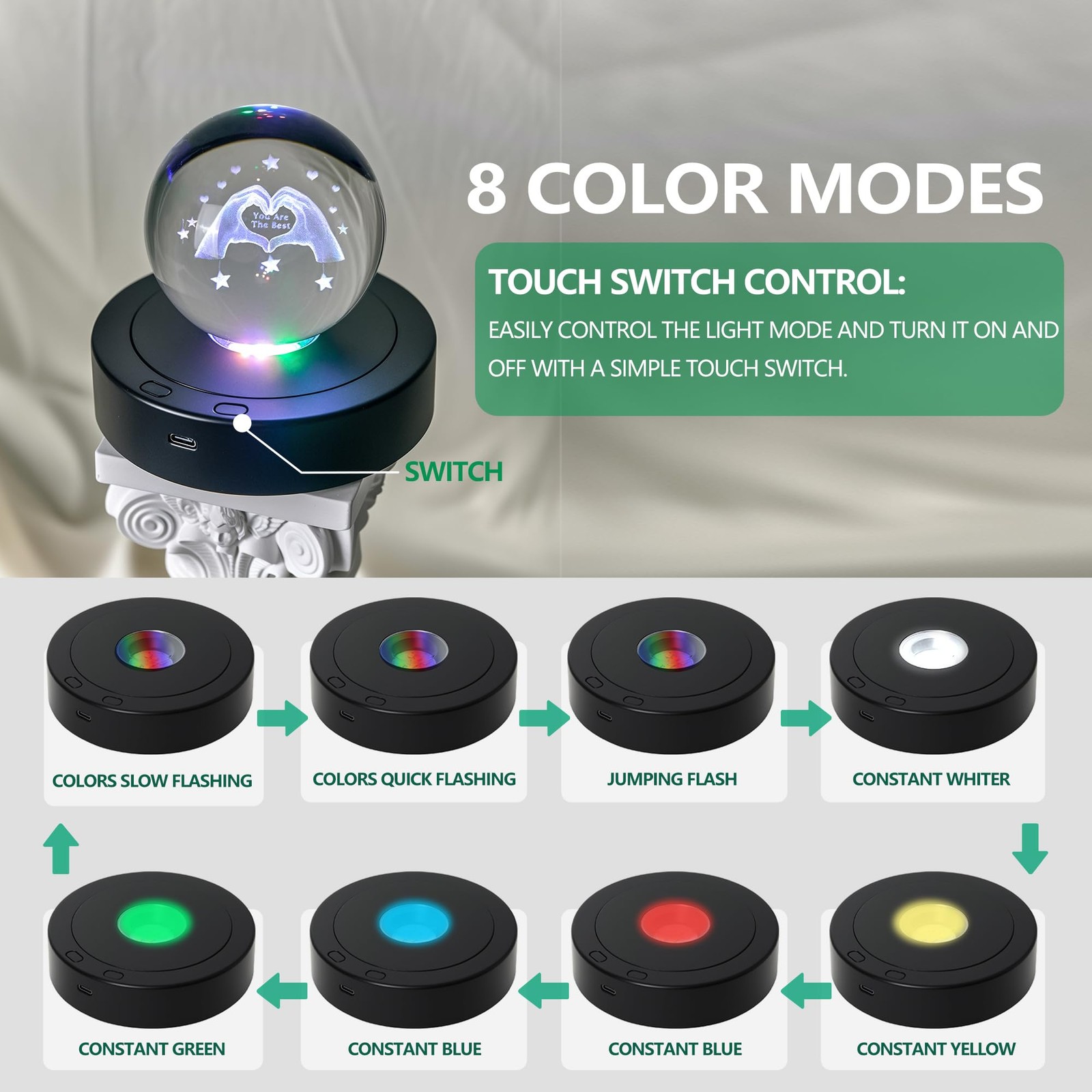 4.5*1.2inch Rotating Light Display Stand Positive and Negative Rotation Displ…