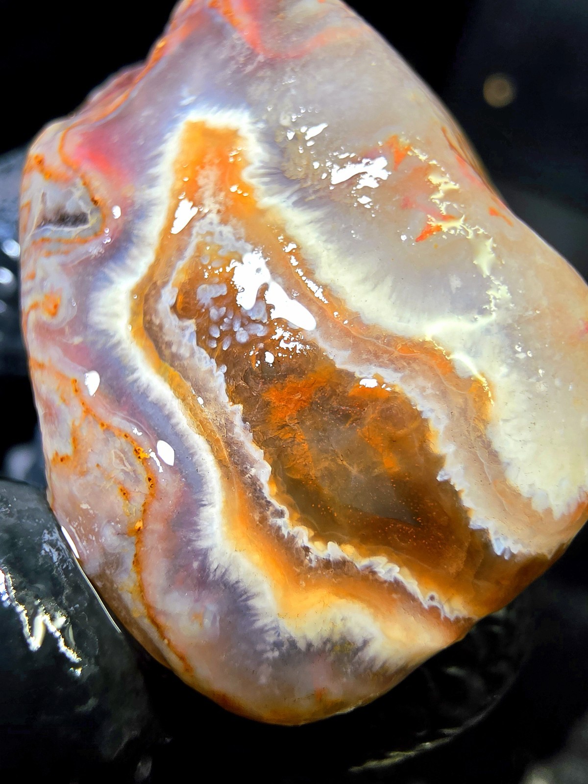 Lake Superior Fragmented Membrane Agate In Blue Chalcedony & Amethyst Quartz 1oz