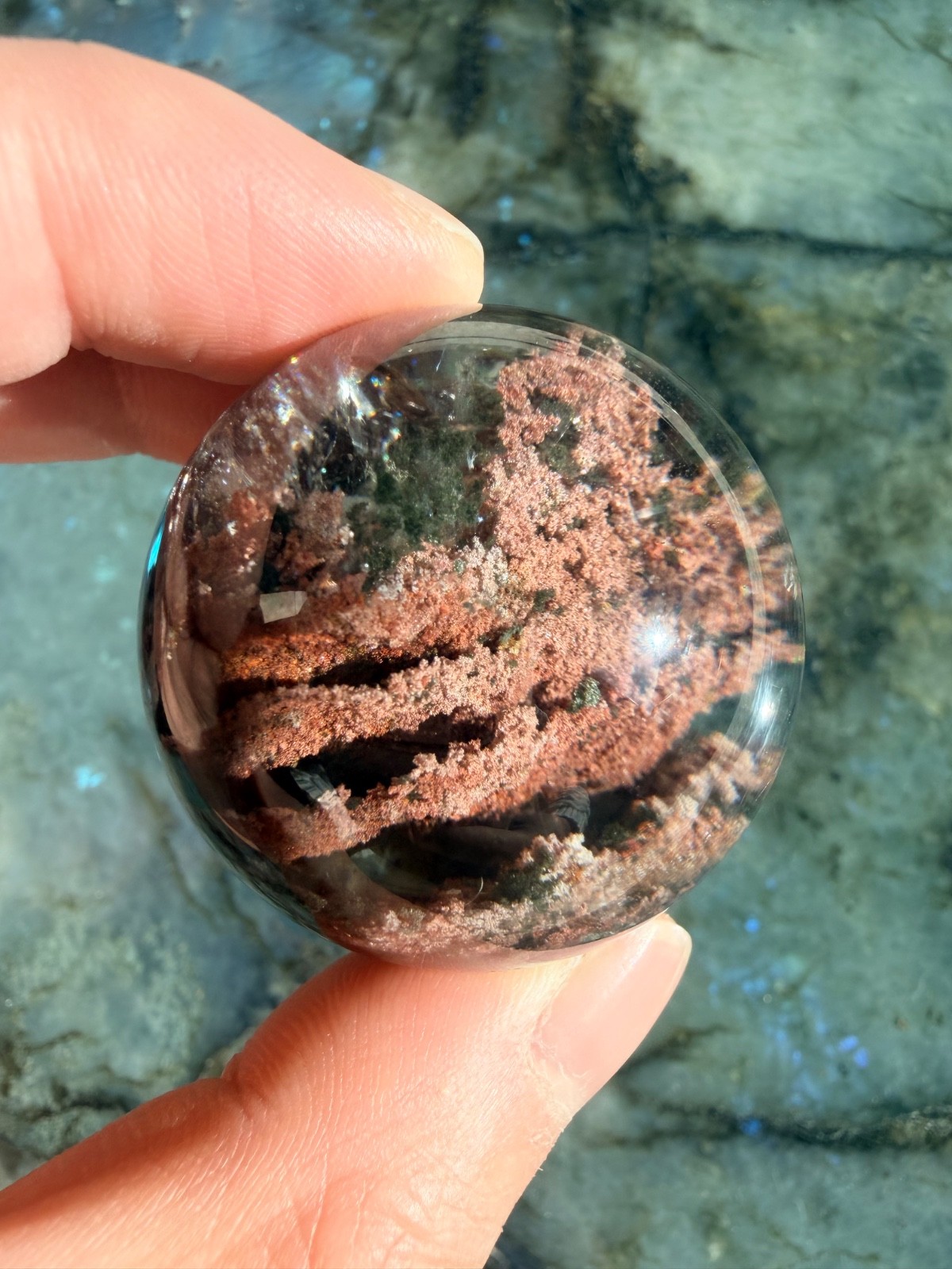 Top Grade Rare Rouge Pink Garden Quartz Sphere From Brazil, 1.5″ | High Clarity