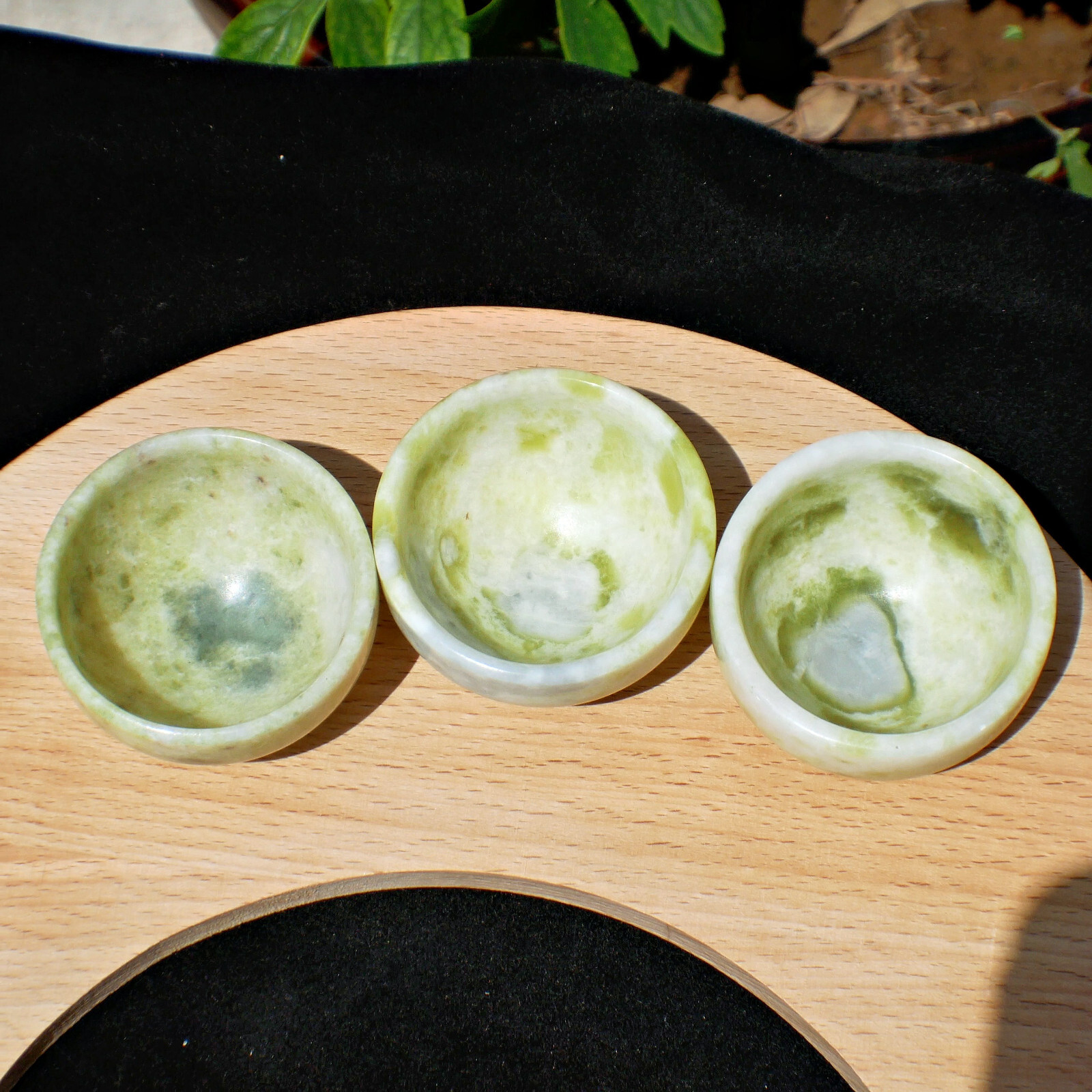 Natural LantianJade Bowl Gemstone Crystal Quartz Dish Sacral Chakra Healing Gems