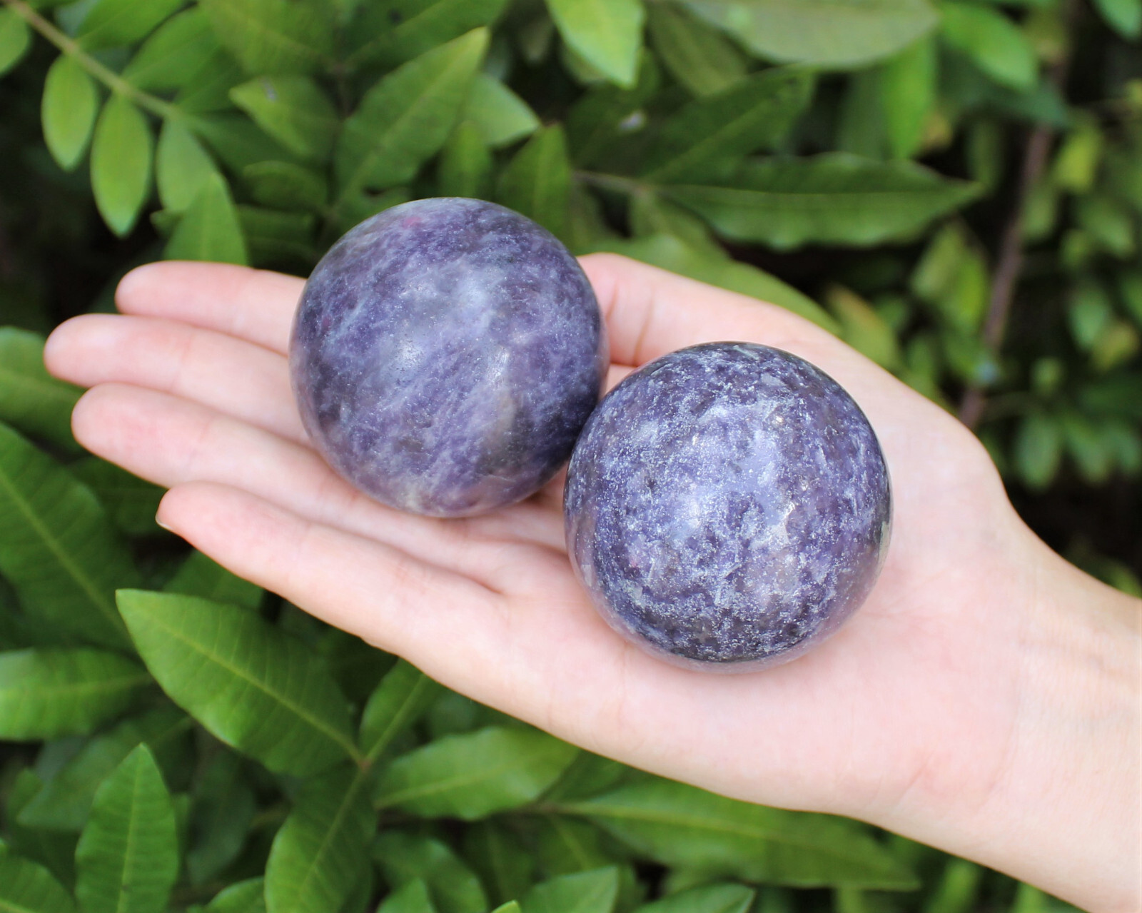 Lepidolite Crystal Sphere LARGE 2″ Sphere + Stand (AA Quality Lepidolite Sphere)
