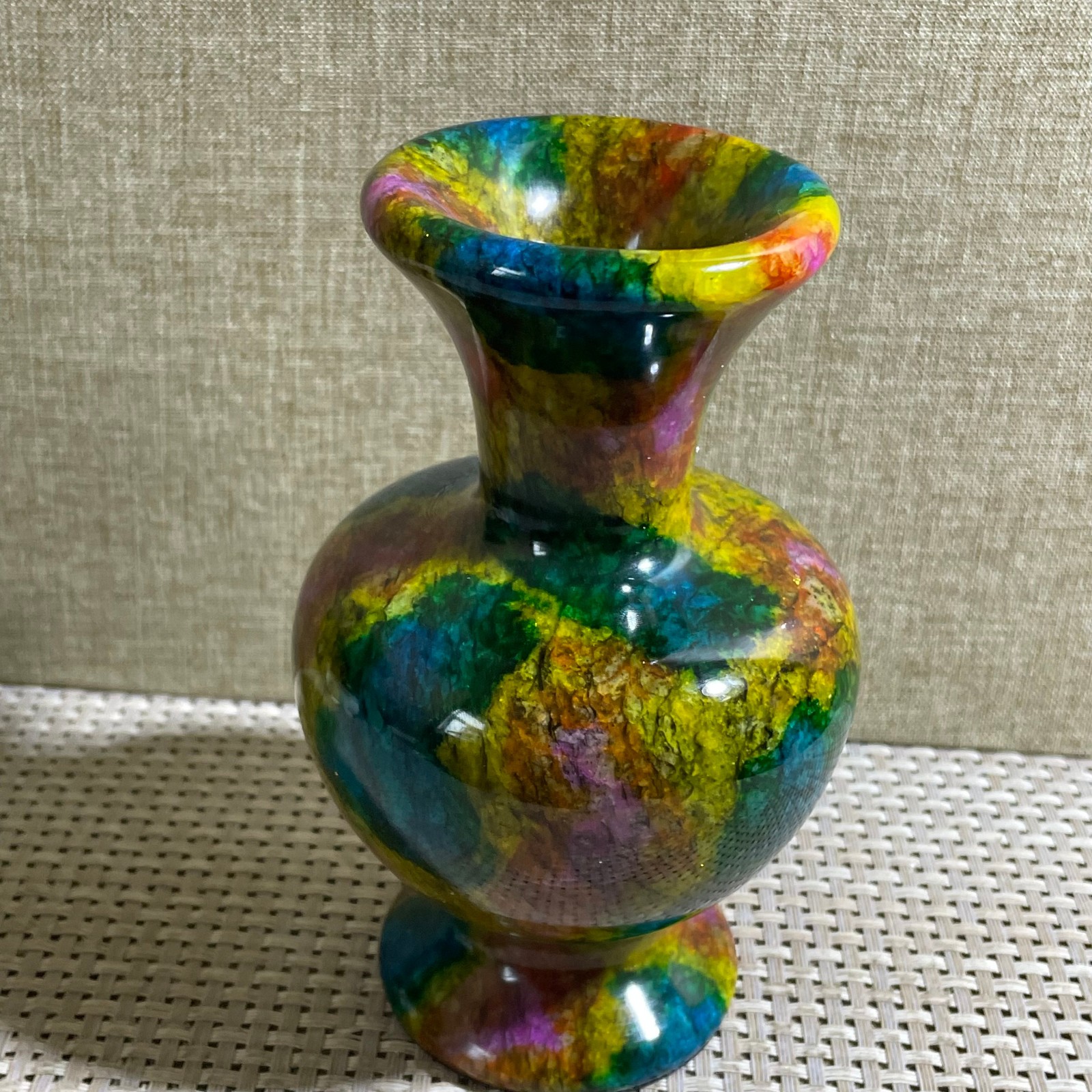 795g Seven Colors Jade vase specimen Decorative -Taiwan China