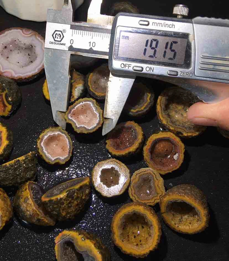 14Pair Rare China Natural Warring States Red Agate Geode Quartz Crystal Slices