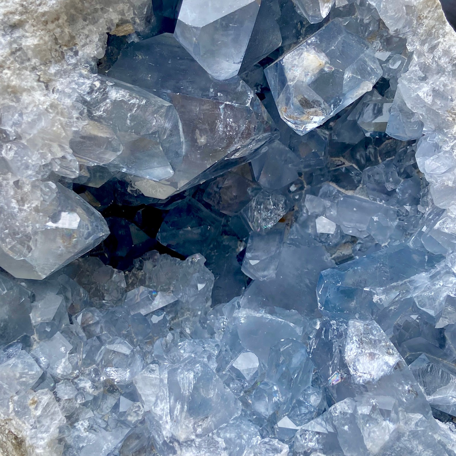 15.43LB Natural Beautiful Blue Celestite Crystal Geode Cave Mineral Specimen