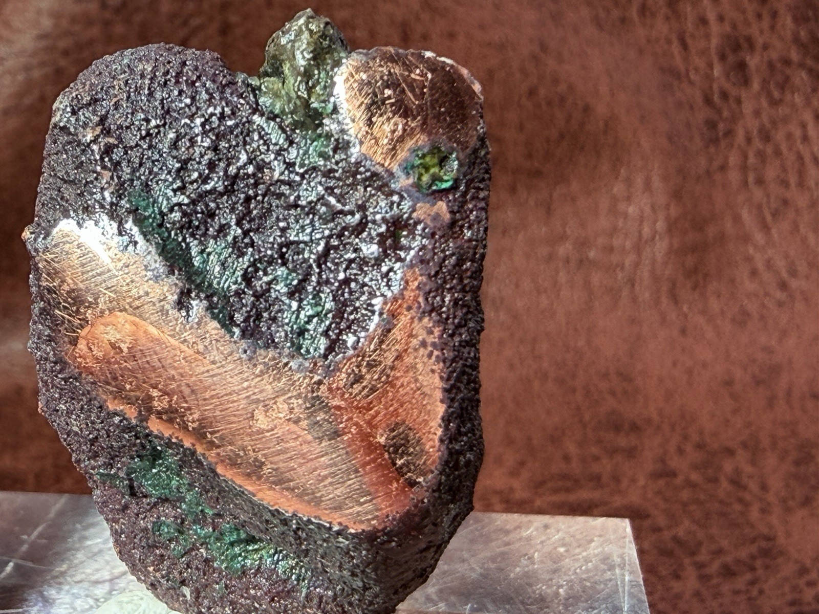 Natural Oxidized Green Glacial Float Copper with Buffed Finish, Michigan 58 g