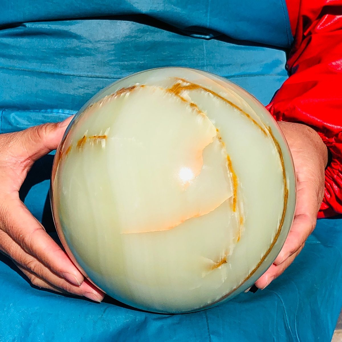 13.59LB Natural Afghan Jade Crystal Sphere Healing Gemstone Ball reiki healing