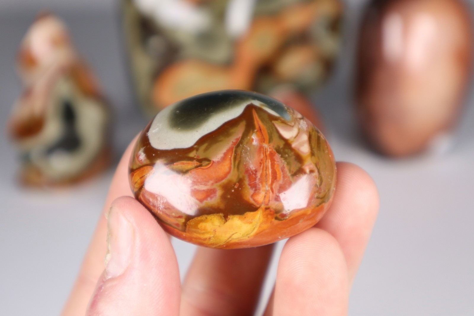 3.3kg POLYCHROME JASPER Freeforms Flames Palm Stones Crystal Collection bundle