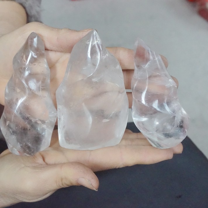 11LB 25 Natural Clear White Quartz Crystal Flame Point Carved Polished Healing