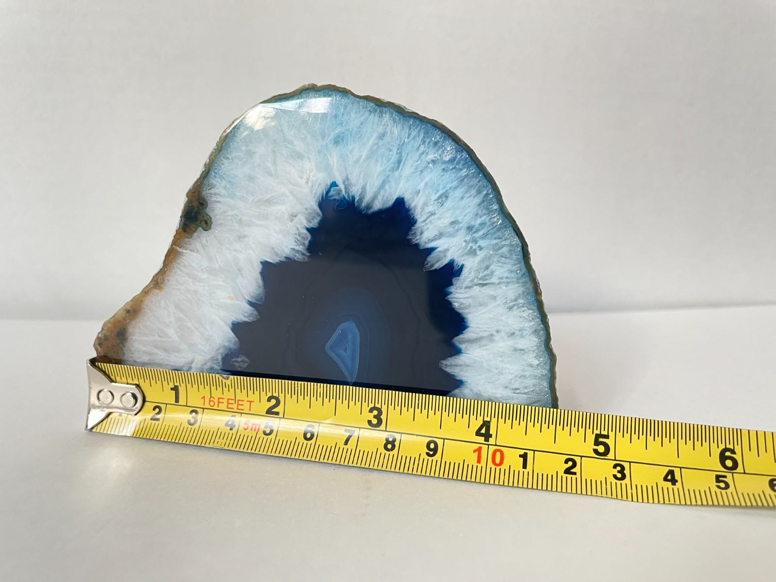 Quartz Crystal Druzy Half-Polished Blue Agate Geode Candle Holder Crystal Decor