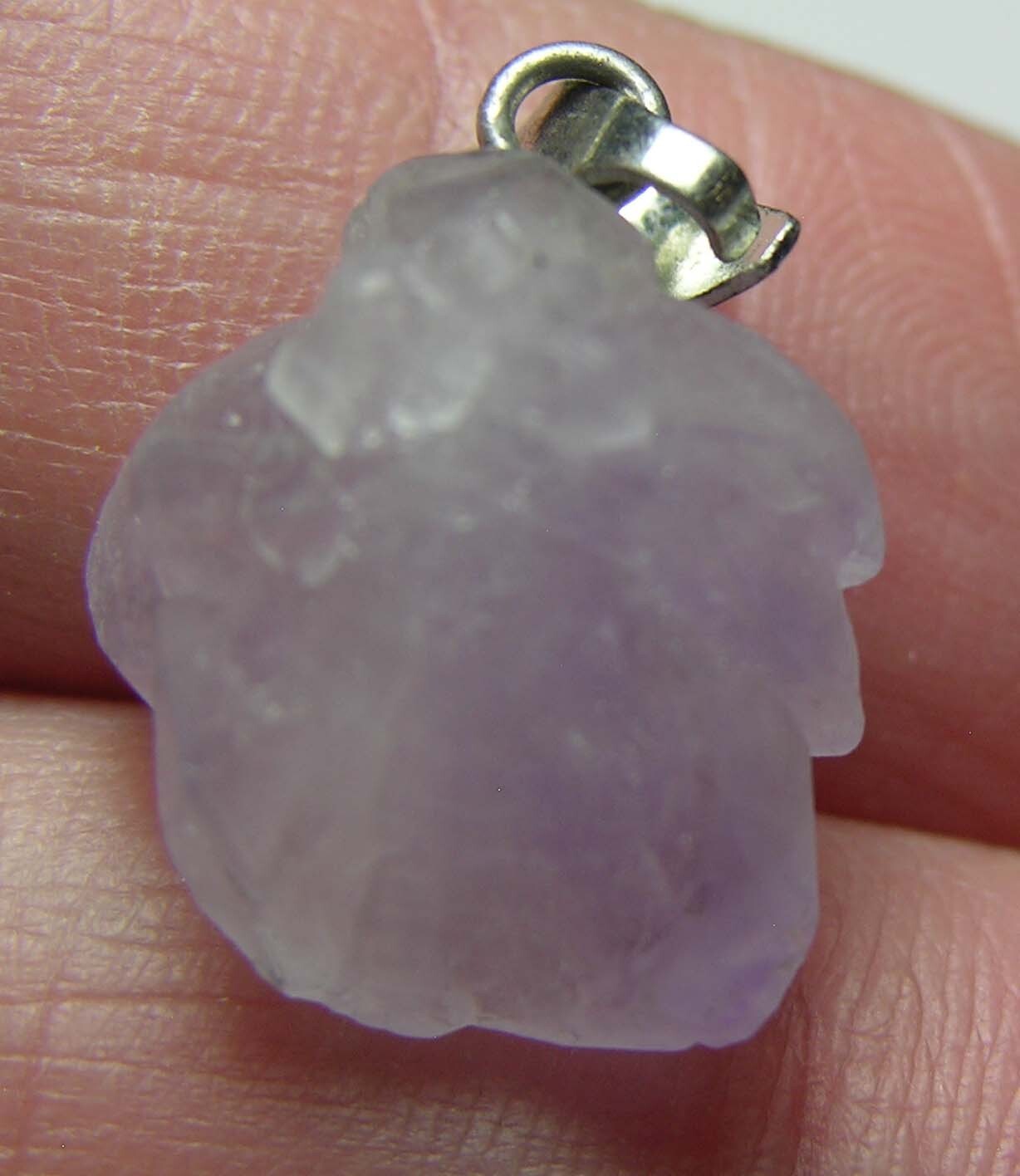 #41 Raw Rough 12.10ct 100% Natural Amethyst Crystal Point Pendant 2.40g 16.00mm