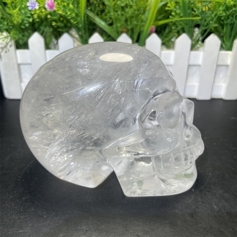 2.5LB 4.5″ A++ Natural Clear Quartz Skull Carving Crystal Healing Carved Decor