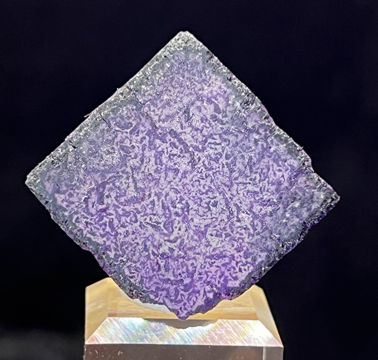 Purple color-zoned Fluorite crystal, 38mm 26g, Natural Mineral Specimen,