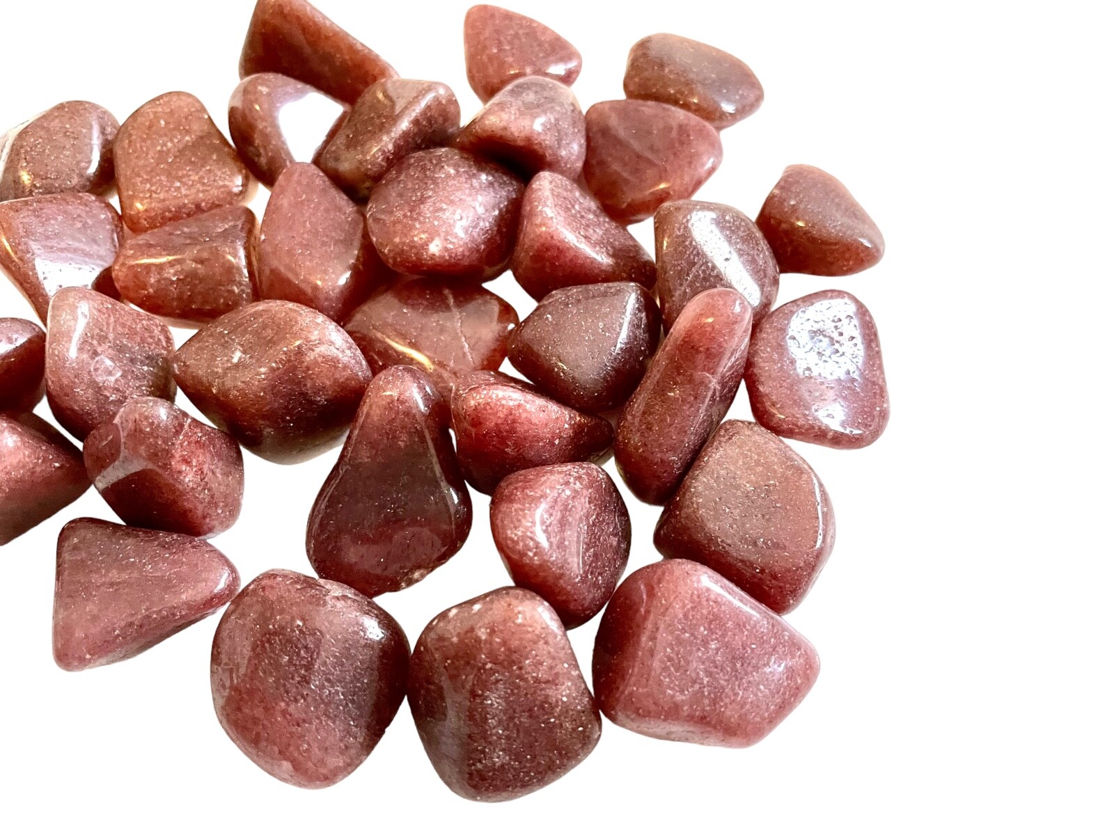 3X Raspberry Aventurine Tumbled Stones 25-30mm Healing Crystal Sacral Chakra Sex