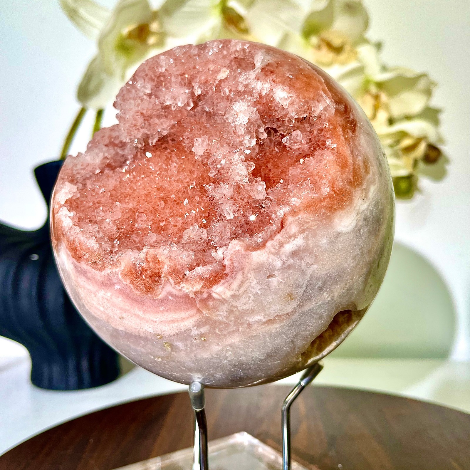 6.56LB Natural Purple Pink Crystal Advanced Cave Spherical Spiritual Decoration