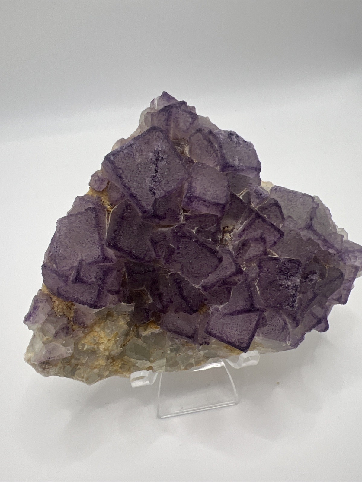 2 Pound!! Natural Guizhou QR Code Fluorite With Stand! Amazing Quality!US Seller