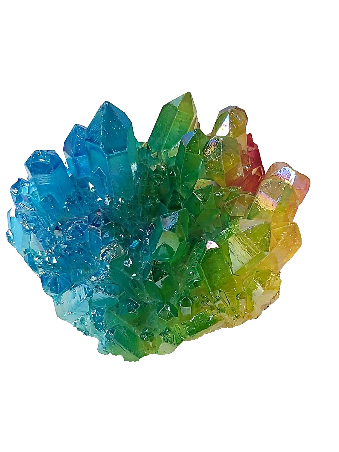 906g Rainbow Aura Quartz Cluster Crystals Angel Colorful Healing Gemstones