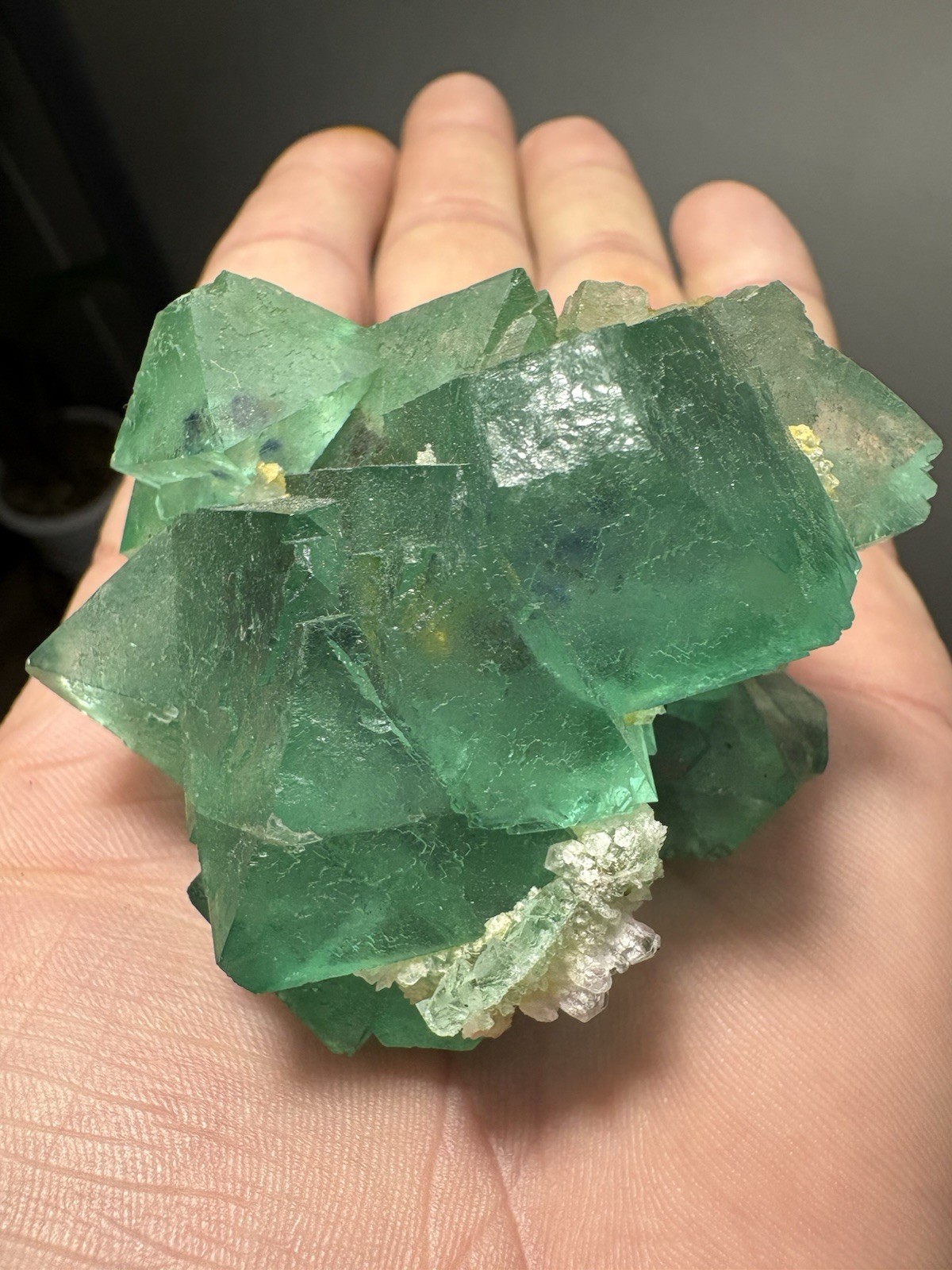 Natural Neon Green Fluorite Octahedron Cluster Riemvasmaak South Africa Nice