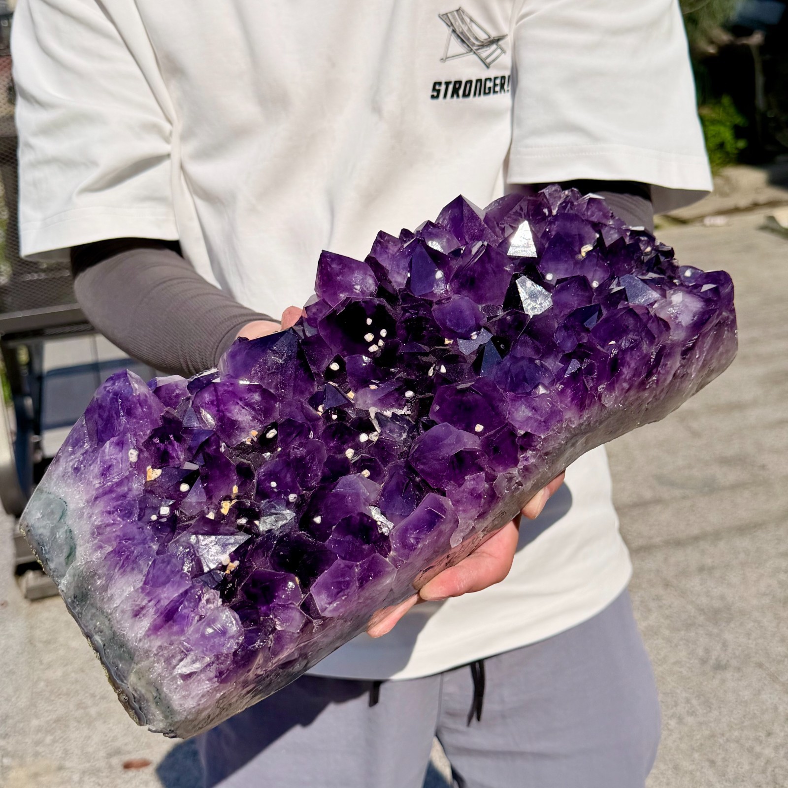 16.39lb Natural Amethyst geode quartz cluster crystal specimen Healing