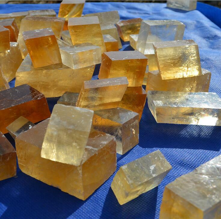WHOLESALE PRICE! 2.2lb/10Pcs Yellow Optical Calcite Spar CRYSTAL HEALING