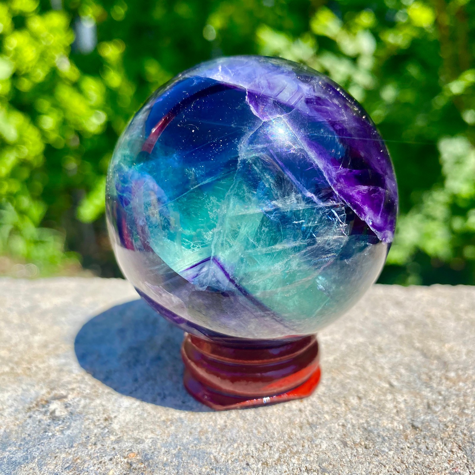 304G natural Green fluorite ball quartz crystal Sphere Reiki energy healing