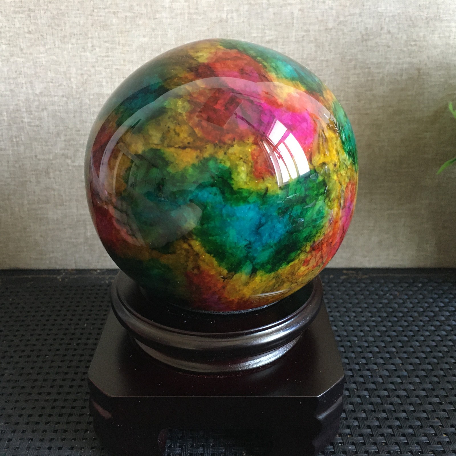 1536g “Seven Colors Jade” crystal sphere specimen -Taiwan China B04