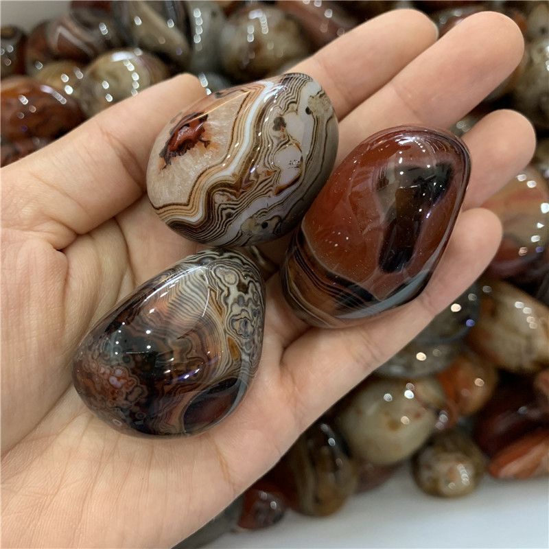 20-150G Reiki Natural Silk Banded Lace Agate Sardonyx Carnelian Stone 20-100MM