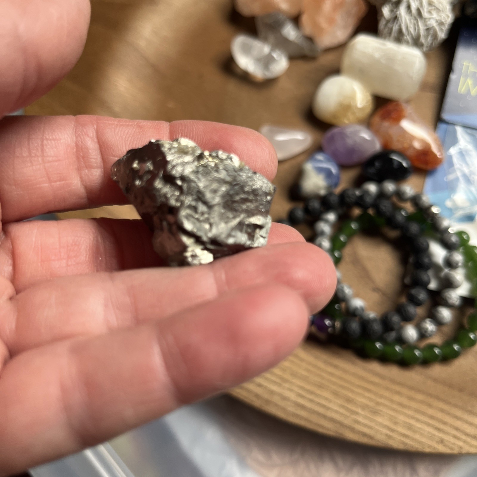 Random lot of assorted crystals and minerals and bracelets/ 1 Beaded Strand