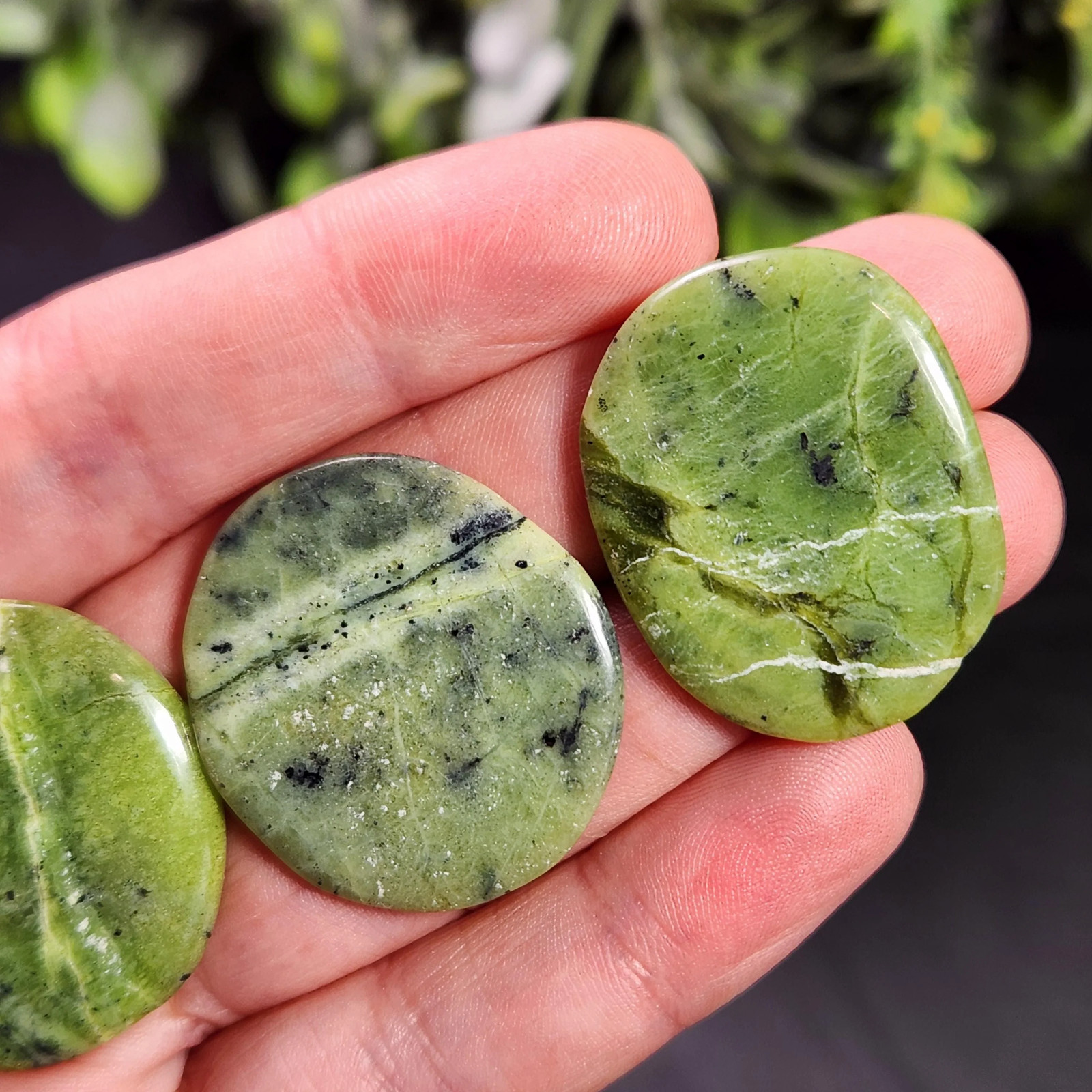 Canadian Green Jade Polished Palm Stone (1″+), Tumbled Jade Crystal Specimen