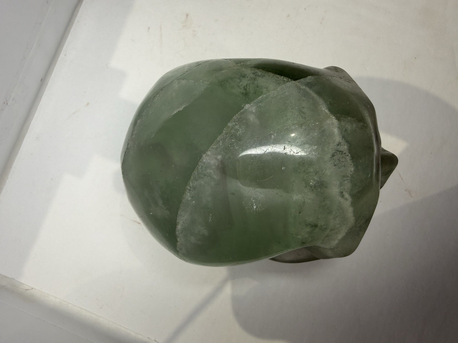Large Natural Green And Purple Fluorite Crystal Carved Polished Skull 1lb 13oz