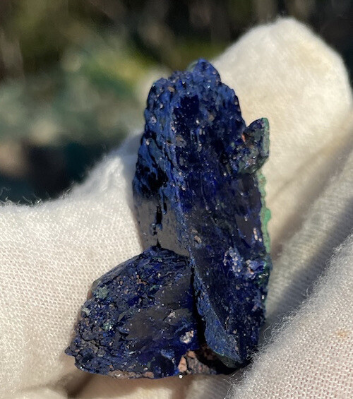 ~ 1 5/8” high x 1 1/4” x 3/4” depth, AZURITE, Milpillas Mine, Mexico