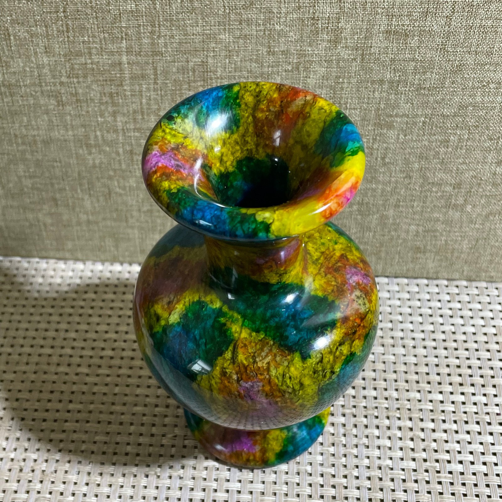 795g Seven Colors Jade vase specimen Decorative -Taiwan China