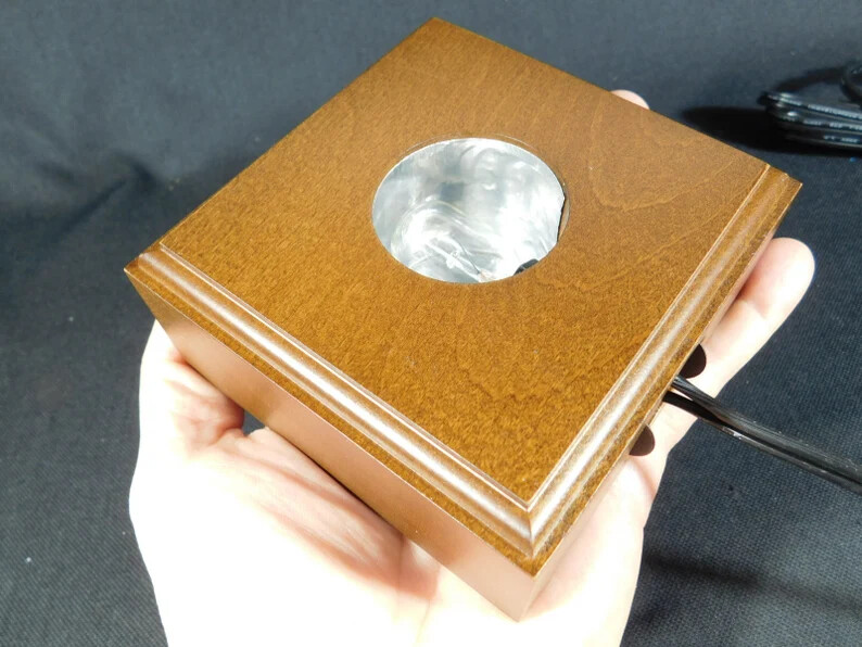 Lighted Display Stand Wood Finish Square Shape!