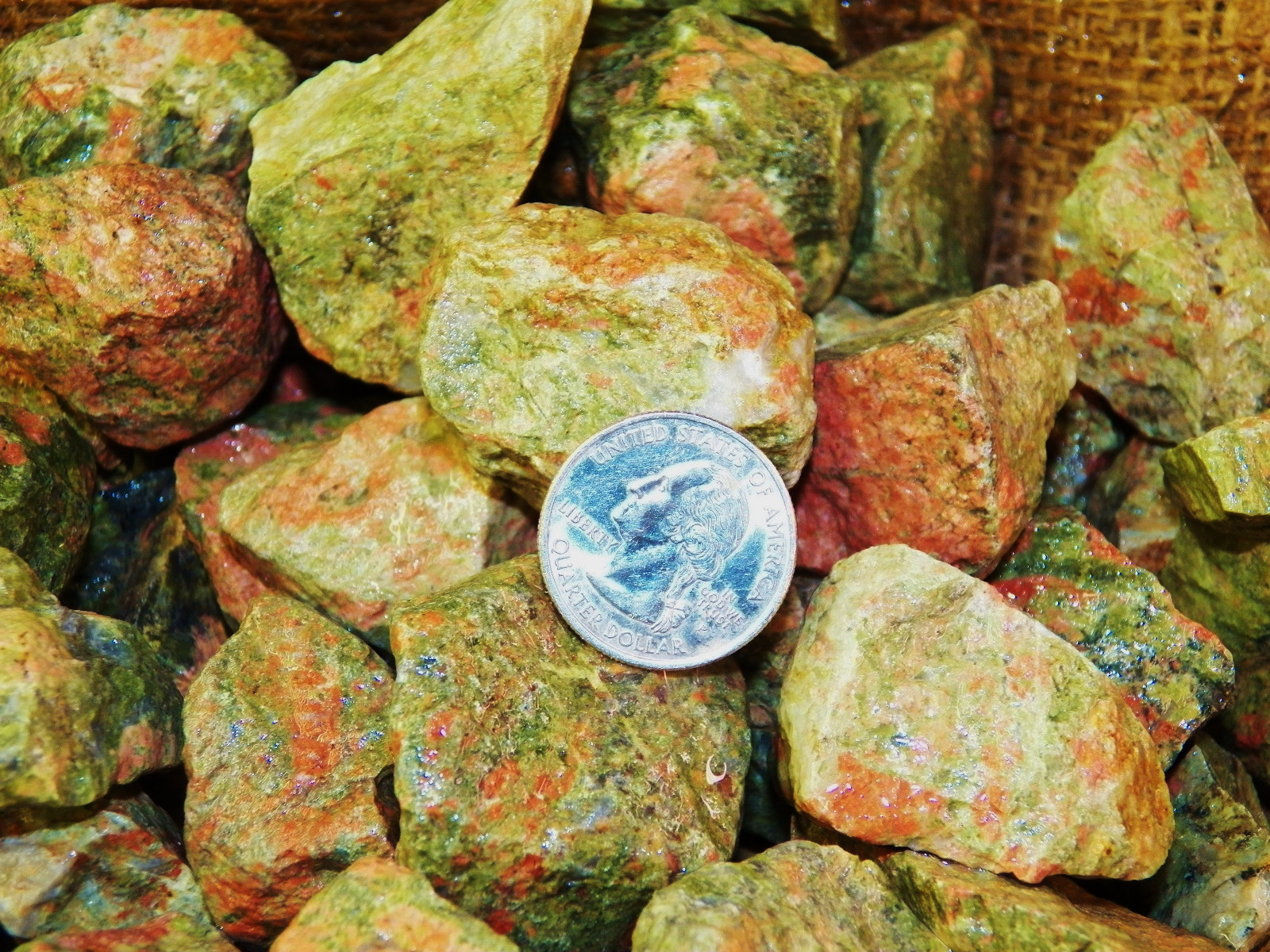 2000 Carat Lots of Unakite Rough – Plus a FREE Faceted Gemstone