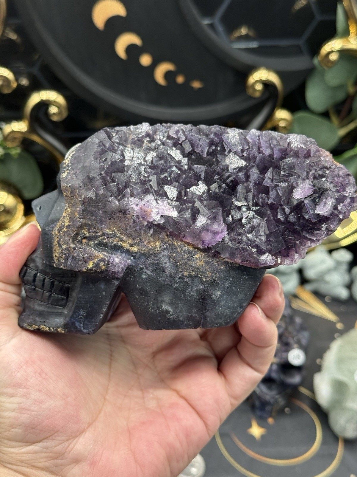 Natural Fluorite Skulls Raw Specimen Feather cube blue purple green free ship