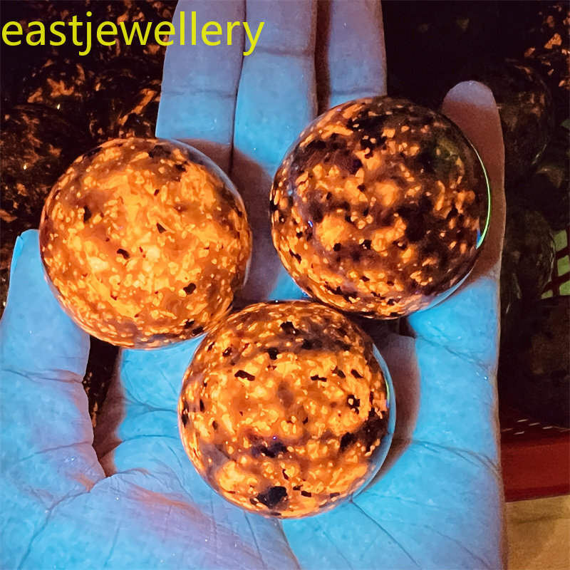 38mm+ Natural Yooperite Sphere quartz crystal Flame’s stone ball healing 1pc