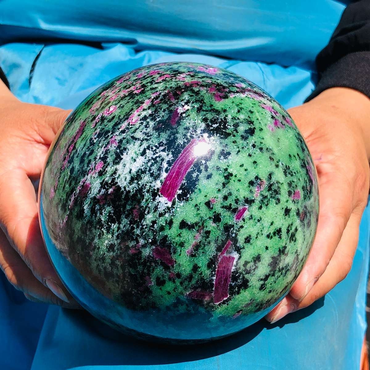 6.75 LB Large Natural Ruby Zoisite Sphere Crystal Healing Stone Specimen 5155
