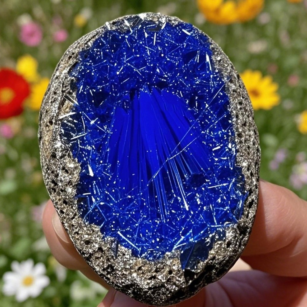 Natural meteorite Specimen, quartz crystal,Goethite, Blue copper ore, Decoration