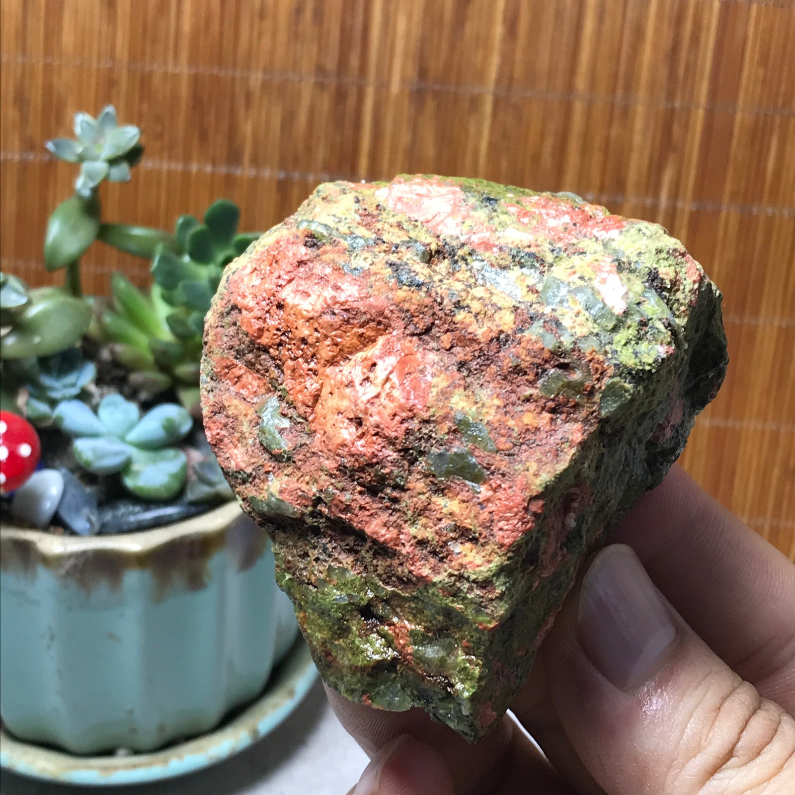 168g Natural Unakite Crystal gemstone Rough Mineral Specimen healing A6351