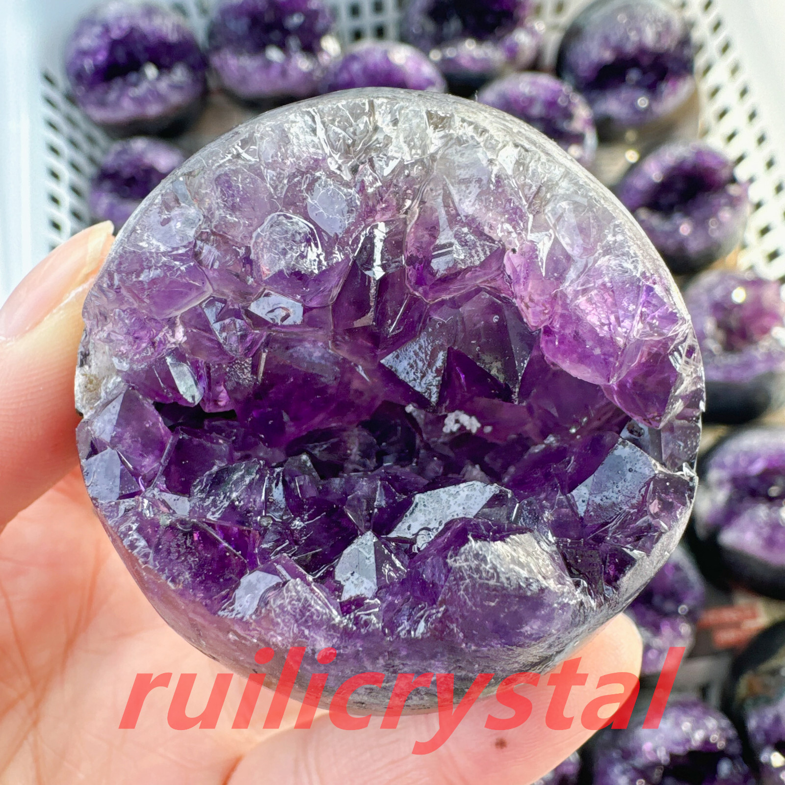 200g-300g Natural Amethyst geode quartz cluster crystal specimen healing