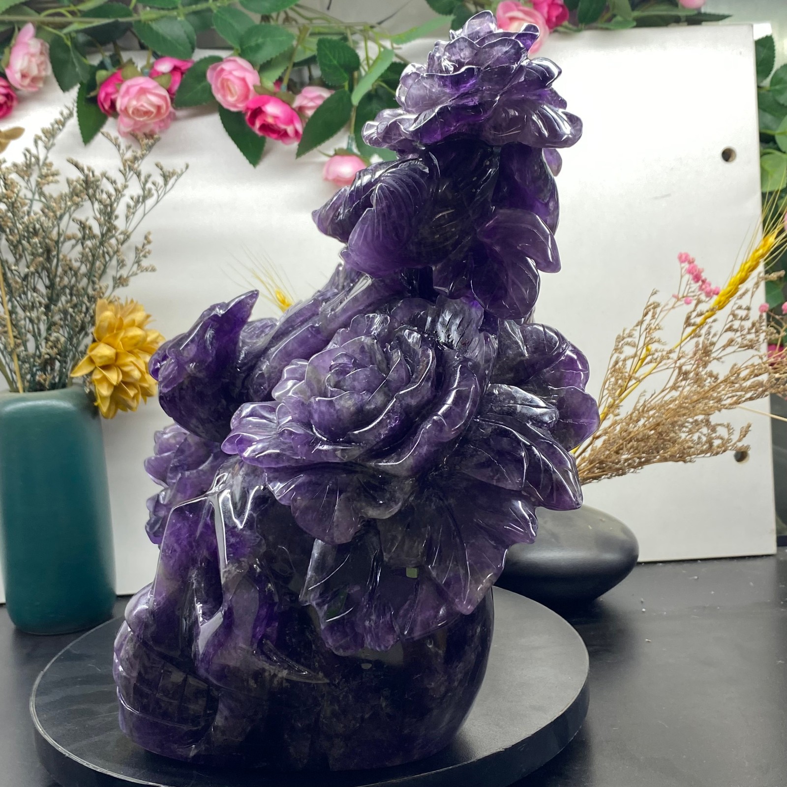 18.43LB Natural fluorite skull quartz hand carved crystal skull healing
